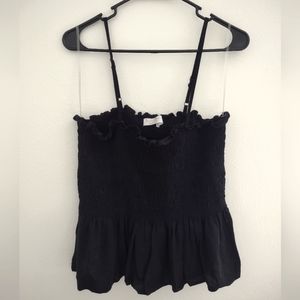 Black ruffle tank top
